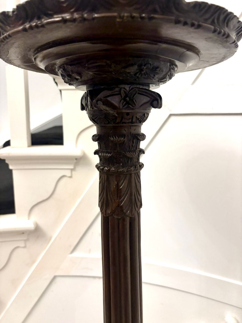 Superior Quality Antique Victorian Carved Mahogany Torchère / Plant Stand